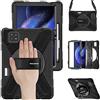 BRAECN Cover Compatibile con Xiaomi Mi Pad 6/Mi Pad 6 Pro - 11 Pollici 2023 | Antiurto Robusto Custodia con Supporto Girevole a 360°, Cinghia a Mano e Tracolla, Nero