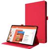 Generico DayQiQiPu Custodia per Realme Pad 10,4 Pollici Modello: RMP2102/ RMP2103 Flip Caso con Supporto e Slot per Schede, Auto Sveglia/Sonno, Regolazione Multi-Angolo Antiurto - Denim Rosso