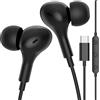 ACANDYA Cuffie con Filo per iPhone 17 Pro Max 16 15 Plus Auricolari USB C , Nero | con Microfono Controllo volume per xiaomi redmi note 14 pro poco x7 pro 14t 15 ultra pixel 9 10 9a magic 7 lite 400 smart 200