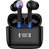 AXFEE Cuffie Bluetooth, Auricolari Bluetooth 5.3 Wireless, In Ear HiFi Stereo, con ENC Cancellazione Rumore, IP5 Impermeabili, Controllo Touch, USB-C Cuffie,per iOS Samsung Huawei Xiaomi Android-Nero