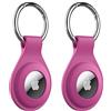 JETech Cover in Silicone per AirTag 2ª/1ª Gen, Dragon Fruit | Confezione da 2, con Portachiavi, Custodia Design Vestibilità Sicura, Installazione Facile, Set Multicolore, per Bambini