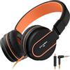 AILIHEN I35 Cuffie Per Bambini Con Microfono Volume Limitato 93 dB Bambini Ragazze Ragazzi Adolescenti Cuffie Cablate Pieghevoli Leggere Per Corsi Online Scolastici Chromebook(Arancio Nero)