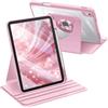 FINTIE Cover per iPad (A16) 11ª Gen 11 (2025) / iPad 10ª Gen 10.9 (2022) | con Portapenne - Custodia Girevole 360 Gradi Rotante con Retro Trasparente Antiurto con Auto Sveglia/Sonno, Pink