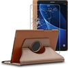 ebestStar - Cover per Samsung Galaxy Tab A6 A 10.1 (2018, 2016) T580 T585, Custodia Protezione Rotazione 360, Pelle PU, Dorato + Vetro Temperato