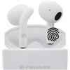 FENNER cuffie bluetooth 5.3 + ENC auricolari wireless, Accoppiamento Automatico, Durata batteria 5h+, Touch Control, Auricolare Stereo USB C per iOS Galaxy Xiaomi OPPO Android (White)