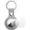 AXFEE Portachiavi AirTag,in Pelle, Localizzatore di Chiavi Portatile-Grigio | per Zaini e Animali Domestici, Supporto per Cover Protettiva per Tracker per AirTag, Forte il Segnale GPS
