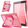 FINTIE Cover per iPad 9a/8a/7a Generazione 10,2 Pollici (2021/2020/2019) | con Portapenne - Antiurto Opaca Trasparente Posteriore Custodia con Supporto Multi-angolo, Rosa