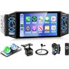 Rimoody Autoradio 1 Din con Wireless Carplay Android Auto Bluetooth 5.2 FM/AM/RDS, 5 Pollici IPS Touchscreen Radio iOS/Android Mirror Link USB/AUX/EQ/Tipo C Comandi al Volante Telecamera Posteriore