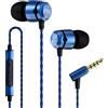 SoundMAGIC E50C Auricolari Cablati, Micro, IEM, Jack 3,5mm, Blu | Bassi chiari, suono equilibrato, isolamento, corpo metallico, telecomando, cavo anti-groviglio, vestibilità confort