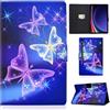 CXTCASE Custodia per Samsung Galaxy Tab S9 2023 (SM-X710 / X716B / X718U) 11.0, PU Intelligente Tablet Cover Samsung Galaxy Tab S9 2023, Tablet Custodia con Slot per Schede, Farfalla Viola