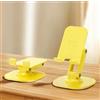 Generic Supporto pieghevole per cellulare, rotazione a 180°, regolabile, pieghevole, in metallo, accessorio da scrivania, compatibile con tutti i telefoni cellulari, iPhone, switch, iPad, tablet (giallo)