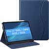 FINTIE Cover per iPad Pro 11 Pollici (M5 2025 / M4 2024) con Portapenna | Multi-angli Slim Fit Folio Cover Custodia con Pocket e Auto Sveglia/Sonno, Blu Scuro
