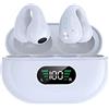 SLuB Cuffie a Conduzione Ossea, Cuffie Aperte Bluetooth 5.4, Suono Stereo HiFi, Microfono Incorporato, Adatte per la Corsa, il Fitness (Bianco)