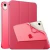 MoKo Cover per iPad mini 7a(A17 Pro)/6a 8,3 pollici 2024/2021, Magenta | iPad Cover in TPU e Pelle PU Semi-Trasparente Sostegno Supporto Sottile con Morbido TPU Cover con Auto Svegliati/Sonno