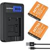 AKTTKA 2 Pezzi 1200mAh Li-42B Li-40B Batteria con Caricabatterie Type-C LCD USB, Ricambio per Fujifilm NP-45, Nikon EN-EL10, Olympus LI-42B LI-40B, Kodak KLIC-7006, Casio NP-80, Pentax D-Li63