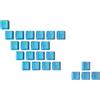 Ranked Set di 23 Tasti in Gomma | Double Shot Traslucido | Profilo OEM per Tastiere da Gioco Meccaniche(Neon Blue, 23 Tasti)