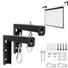 mimzemamz Supporto per Schermo Proiezione a Soffitto/Parete a L - Portata 30 kg, Staffe a L per lo Schermo di Proiezione, Gancio di Montaggio Regolabile Universale per Home Cinema e Ufficio