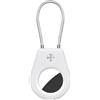 AXFEE Portachiavi AirTag, Custodia per AirTag con Filo-Bianco | Localizzatore di Chiavi Portatile, Supporto per Cover Protettiva per Tracker per AirTag, per Zaini e Animali Domestici