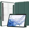 QJONSIU Custodia Compatibile con Samsung Galaxy Tab S10 Ultra, [Funzione Stand] Funda Ultrafina de TPU Blando con Función Auto Sleep Wake, Acrilico Chiaro Antigraffio Custodia-Verde