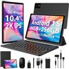 WOREGOO 10.4 Pollici Tablet Android 15, 5G WiFi, Tablet in Offerta 36GB RAM+256GB ROM(TF 1TB), 2000x1200 FHD, Octa-Core, Widevine L1/8000mAh/8MP+13MP/BT5.0/GPS/GMS, con Tastiera e Mouse, Nero