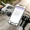 Generic Supporto per telefono da bicicletta, con blocco in silicone, girevole a 360°, anti-vibrazione, universale, sicuro per navigare su moto e bici elettriche (grigio)