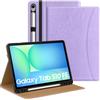 MoKo Cover per Samsug Galaxy Tab S10 Lite/S10 FE/S9 FE/S9 10.9/11 Pollici | Pelle PU Cover per Samsung Tablet (2025/2023), con Portapenna, Cinturino da Mano & Tasca Frontale, Viola Chiaro