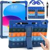 KATUMO Custodia in silicone per iPad A16 11 generazione 2025 11 pollici/iPad 10th generazione 2022 10,9 pollici, custodia protettiva antiurto per bambini con supporto pieghevole, tracolla e pennino