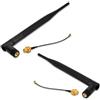 Gryviktok 2 antenne WiFi 6dBi antenne WiFi RP-SMA maschio 2,4 GHz 5,8 GHz, omnidirezionale con cavo coassiale RF, compatibile ESP32, router, telecamera IP, schede di rete NGFF, gateway e moduli wireless, 19,5