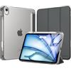 MoKo Cover per iPad Air 11 Pollici (M4/M3/M2) 2026/2025/2024 con Portapenna | Cover per iPad Air 5a/4a Gen 10,9 2022/2020, Custodia iPad Air Trifold Leggera con Retro PC Rigido Traslucido,GrigioSiderale