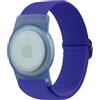 Amzpas Per bracciale AirTag per bambini, custodia antigraffio, anti-perdita, facile da indossare, in nylon elastico Apple AirTag (blu)