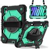 MUDASANQI Custodia protettiva antiurto resistente compatibile con iPad mini 7 (A17 Pro) 2024/Mini 6 2021 8,3 pollici, robusta custodia con tracolla, cinturino da polso e supporto in silicone per bambini (nero+
