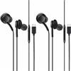 AMPLE Auricolari per Honor 400 Pro/200 Smart/200/200 Lite/200 Pro/400 Lite Type C, con cavo, Hi-Fi digitale, stereo, bassi, USB C, colore: nero