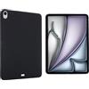 BRAND SET Cover per Apple iPad Air 13(2025), Custodia in Silicone Morbido con Fodera in Microfibra, Antiurto e Antigraffio per Uomo e Donna (Nero)