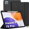 DUX DUCIS Custodia Cover per Xiaomi Pad 7S Pro (Modello 2025), Nero | con Portapenne, Sottile Folio Stand Protettiva Tablet Cover, con Auto Svegliati/Sonno