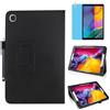 MEIYOUQI Custodia per Samsung Galaxy Tab A 10.1 Inch 2019 (SM-T510 T515 T517),Sottile Pelle Multi-angli Stand Protezione totale Tablet Cover Caso Con Penna Stilo, Pellicola Per Schermo (Black)