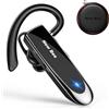 New Bee Auricolare Bluetooth, 5.0 Auricolare Mani Libere, Nero | Auricolare Bluetooth Singolo con Tecnologia di Cattura Vocale Chiara per iPhone Samsung Huawei Sony ecc