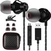 ACAGET Cuffie USB Stereo HiFi per Computer 2.5M PC Gaming Cuffie con Filo | In Ear Auricolari PC USB con Microfono Cancellazione del RumoreControllo del Volume per PS 4/5/Computer/Mac/Laptop/Chromebook