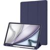 Palkitsee Custodia Cover Tablet Samsung Galaxy Tab A8 10,5 Pollici 2021 (SM-X205/SM-X200), Retro TPU Flessibile con Supporto a Tripla Piega, Sospensione/Riattivazione Automatica, (Blu Scuro)…