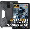 HOTWAV R9 Pro 4G Rugged Tablet 11 Pollici FHD+, 20GB+256GB+2TB, 20080mAh Rugged Smartphone Android 14, 64MP+16MP, 2 Altoparlanti, IP68 Tablet Impermeabile, 4G LTE + 5G WIFI, OTG,GPS,Type C,WIFI 5