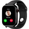 SaveFamily SaveWatch Plus 4G | Orologio Connesso per Bambini con GPS | Chiamate, Video, WhatsApp, Musica, Bluetooth e App Store, Quadrante Nero e Cinturino in Silicone Nero