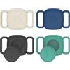 Jiziya Cover in silicone per Tile Life360 Mate 2024, impermeabile, antiurto, antigraffio e con effetto segnaletico (nero + avorio + blu scuro + verde abete)