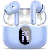 Btootos Cuffie Bluetooth, Auricolari Bluetooth 5.4 con 4 Mic Cuffie Wireless In Ear | Cuffiette Bluetooth 36 Ore HiFi Stereo LED Display, Cuffie Senza Fili IP7 Impermeabili, USB-C, Touch Control, Viola