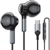 AuiDi Cuffie USB C per iPhone 15 16 Plus Pro Max con Filo Tipo C Auricolari con Microfono Controllo Volume USB Tipo C Cuffie per iPad 10 Pro Air 5/4 Mini 6 Google Pixel 9 8 7 6 Samsung Galaxy S24 S23 S22