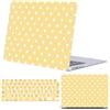 FFBOFFC Custodia per MacBook Pro 13 A1278 (versione con CD-ROM), Pois gialli | 2012-2008, Custodia rigida in plastica resistente alle crepe con grafica premium e pellicola protettiva per tastiera