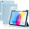 ProCase Custodia per iPad A16 11ª/10ª Generazione (2025/2022) con 1 Proteggischermo, Supporto Apple Pencil, TPU Morbido, Compatibile con Touch ID e Attivazione/Spegnimento Automatico - Blu