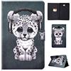 AsWant Lspcase - Custodia a portafoglio in pelle PU per Samsung Galaxy Tab A 10.1 SM-T580/T585, con funzione di accensione/spegnimento automatico e scomparti per carte di credito, motivo leopardato