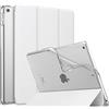 MoKo Cover per iPad 9a/8a/7a Gen 10,2 2021/2020/2019, Bianco | iPad Cover in TPU e Pelle PU Semi-Trasparente Sostegno Supporto Sottile con Morbido TPU Cover con Auto Svegliati/Sonno