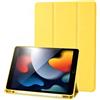Palkitsee Custodia Cover Compatibile con iPad 9 8 7 Generazione (10.2 Pollici, 2021/2020/2019), Supporta la Carica di Pencil 2nd Gen, Auto Sveglia/Sonno (Giallo)