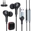 ASKUBSKU USB Cuffie con Cavo per PC Laptop,per PS 4 5 Ufficio Trasmissione dal Vivo | Leggere USB Auricolari Gaming Magnetico Auricolare con Microfono con Funzione Silenziosa Cancellazione Rumore Controllo Audio