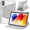 ZoRoll Custodia per Xiaomi Redmi Pad 2 Pro 12.1 pollici/Xiaomi POCO Pad M1 12.1, Supporto Sottile con Retro Rigido Cover Supporto Girevole a 360°, Portapenne, con Auto Svegliati/Sonno - Grigio
